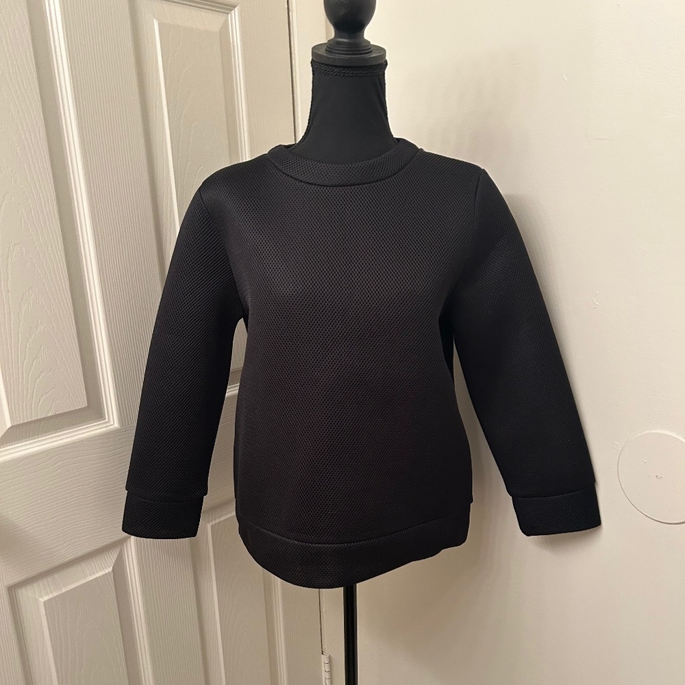 Kate spade "Saturday" NWT Black Mesh Crewneck Sweatshirt Size Medium